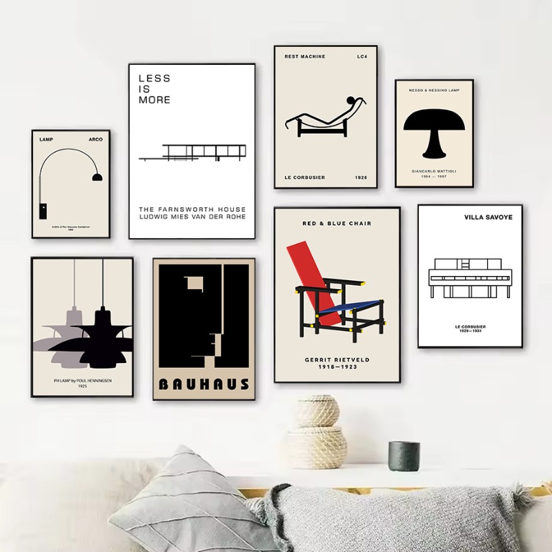 Interior Design Studio - Classic Farnsworth House Bauhaus Design Abstract