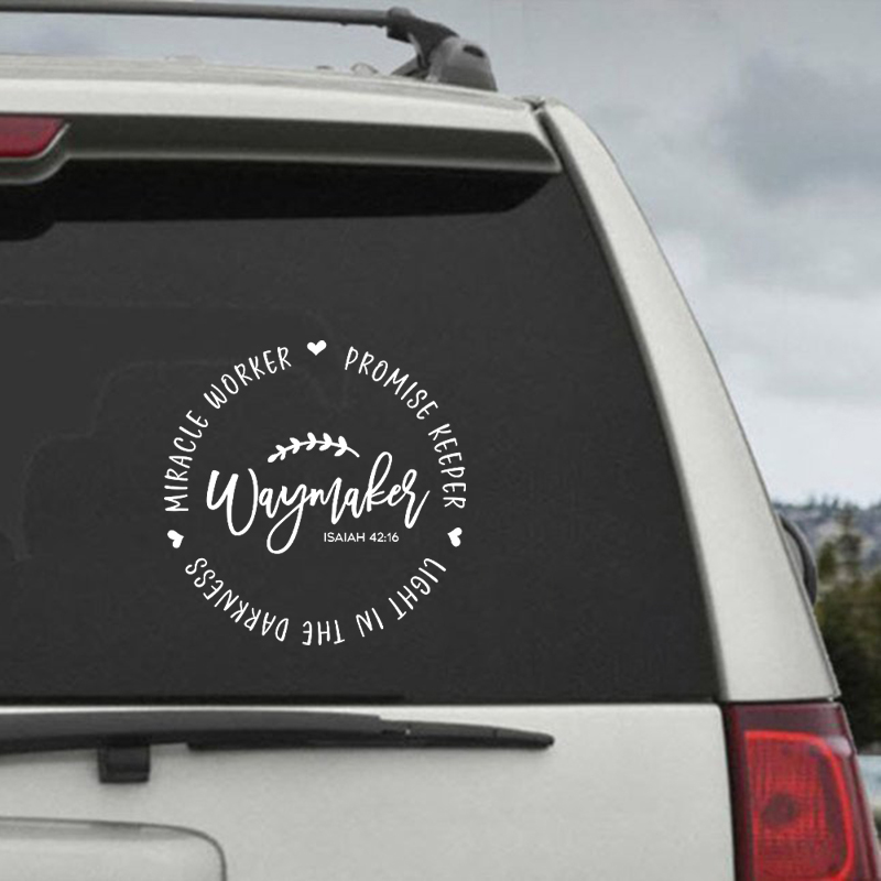Interior Design Quotes - Waymaker Christian Quote Vinyl Sticker Car