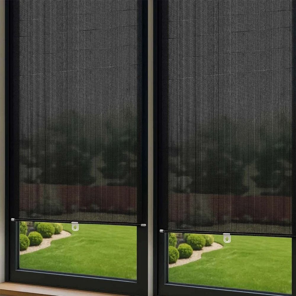 Linen Roller Blind - Movable Roll Curtain With Suction Cup