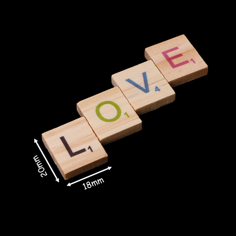 Interior Design Quotes - 100PCS Wooden Tiles Colorful Letters Numbers