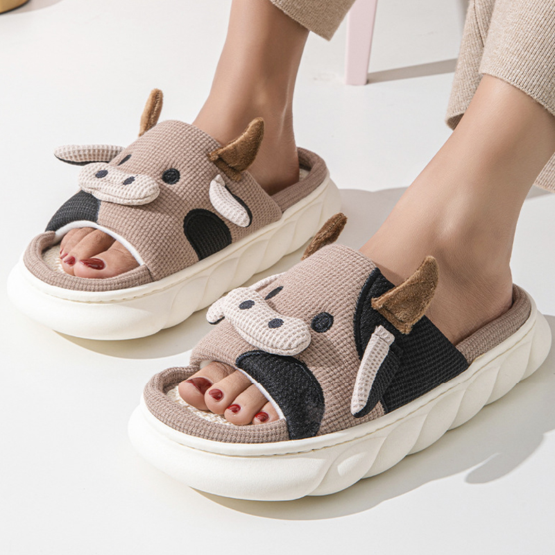 Linen Roller Blind - House Slipper Men Women Summer Cute