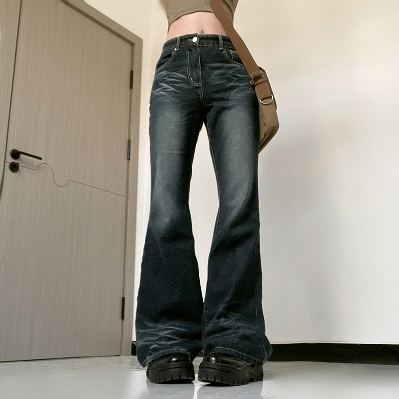 Y2K Bell Bottom Jeans for Wome - Linen Roller Blind ulasan dan harga