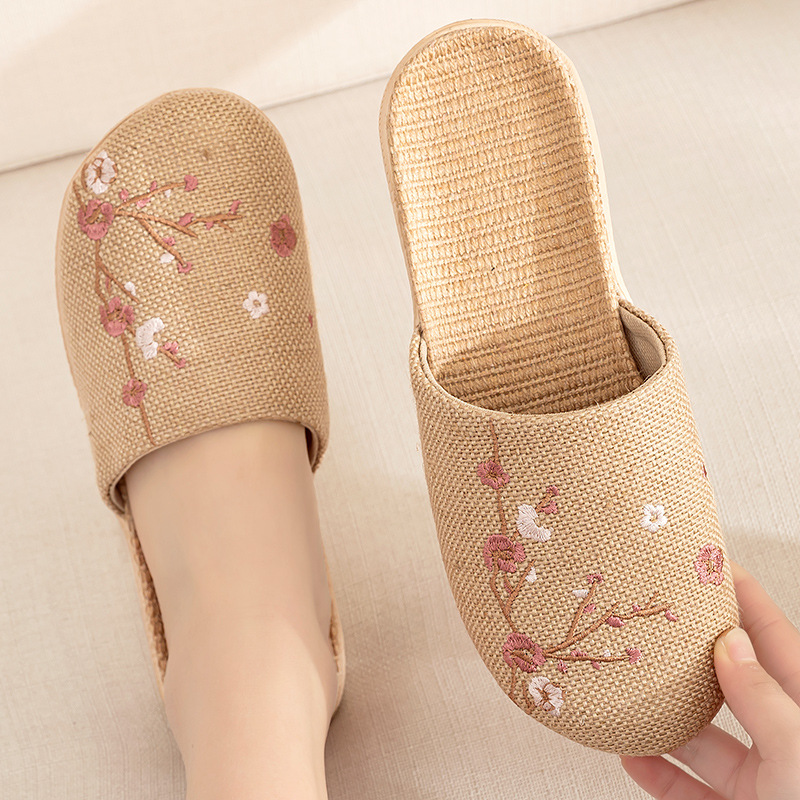 Linen Slippers Female Summer M - Linen Roller Blind ulasan dan harga
