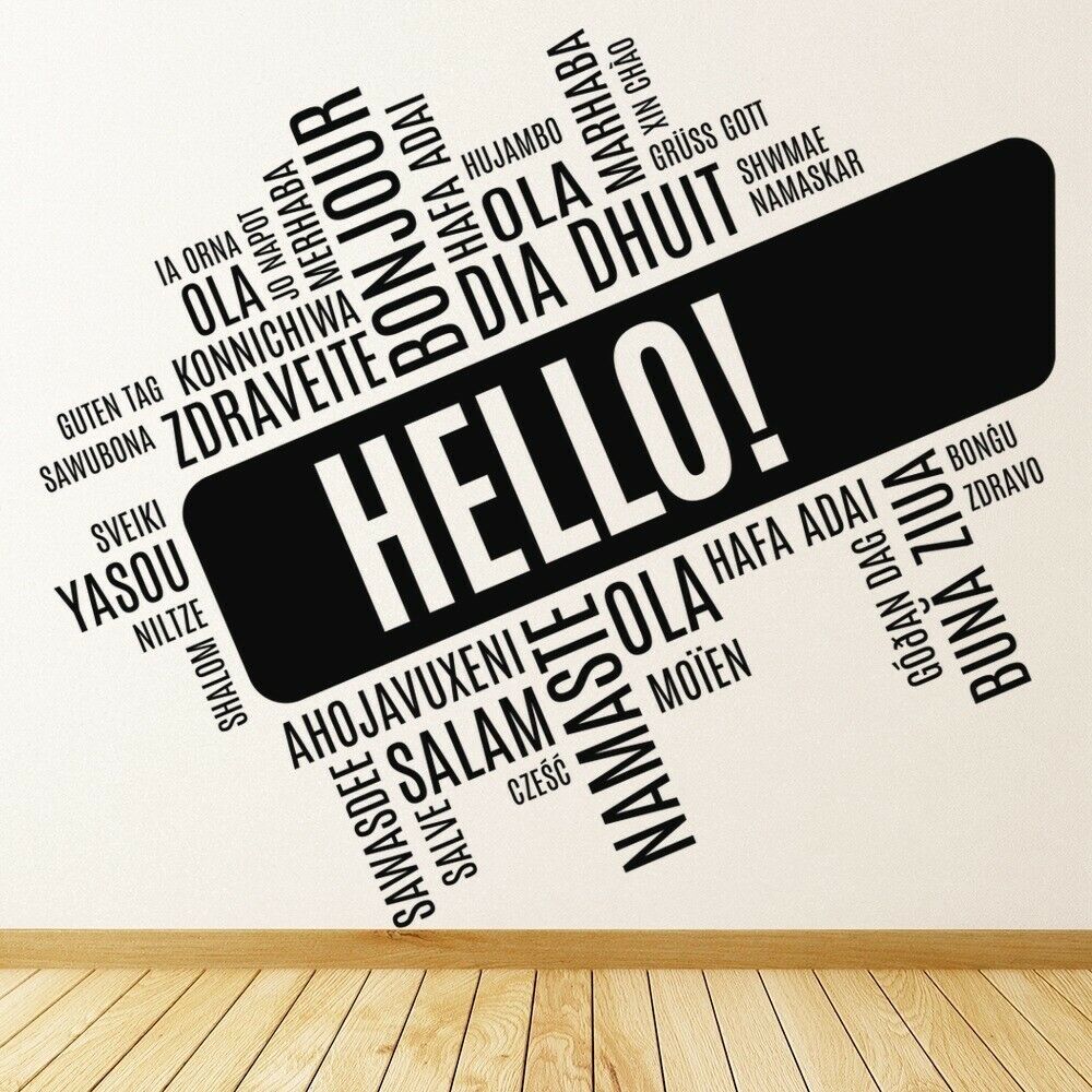 Hello Foreign Language Wall De - Interior Design Language ulasan dan harga