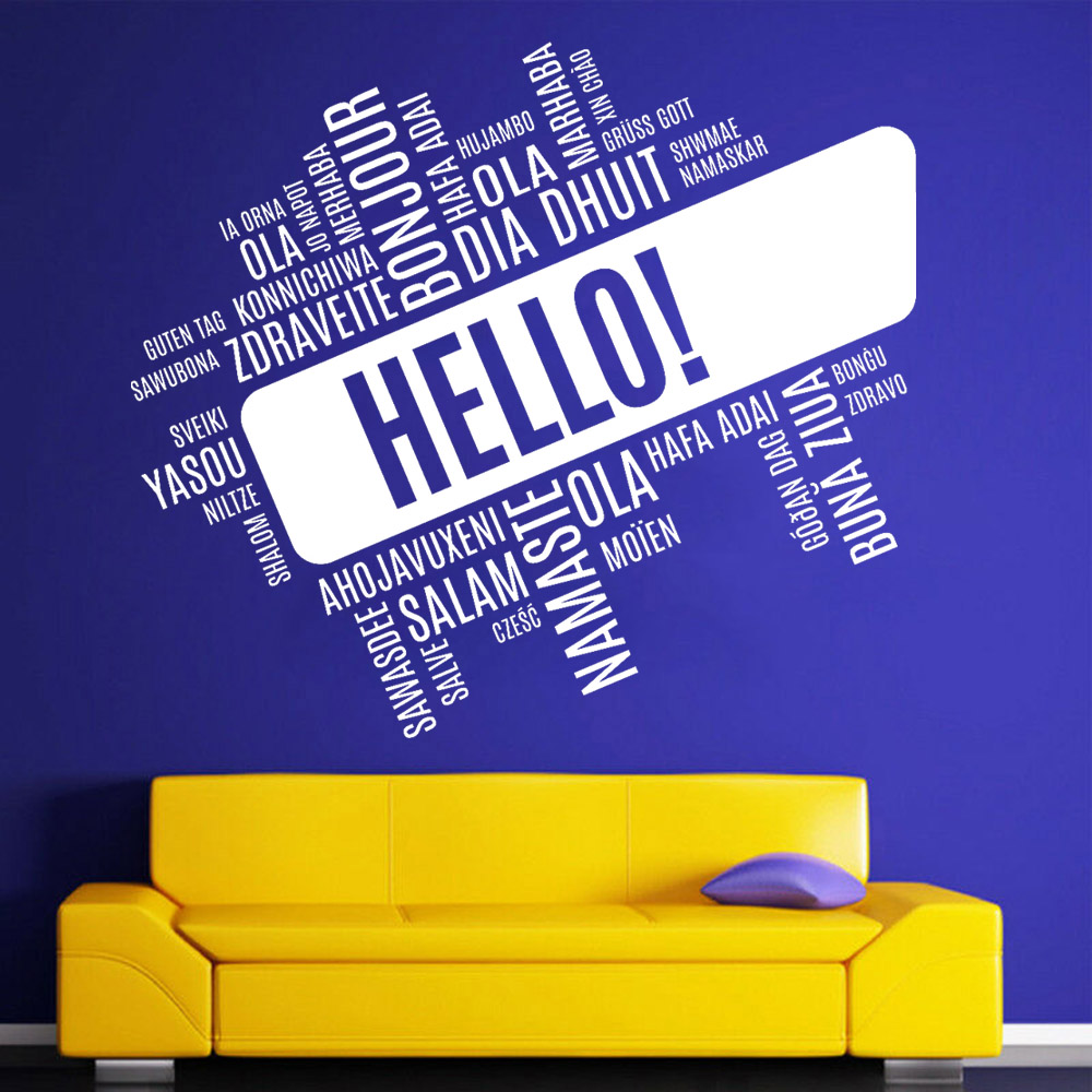Hello Foreign Language Wall De - Interior Design Language ulasan dan harga
