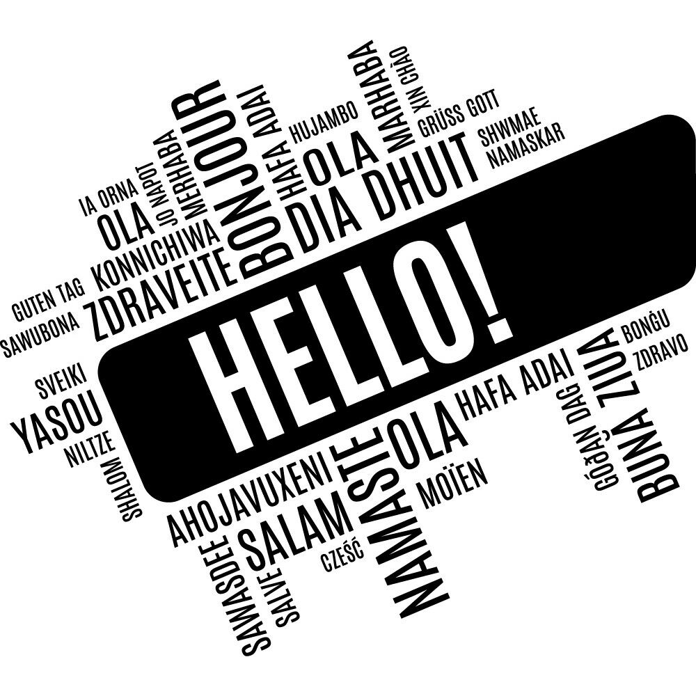 Hello Foreign Language Wall De - Interior Design Language ulasan dan harga