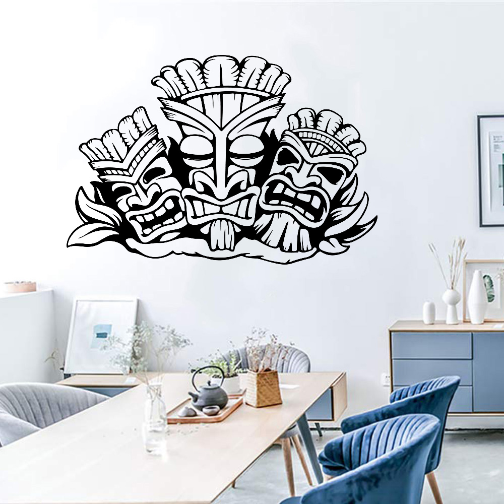 Hawaiian Totem Wall Sticker Al - Interior Design Quotes ulasan dan harga
