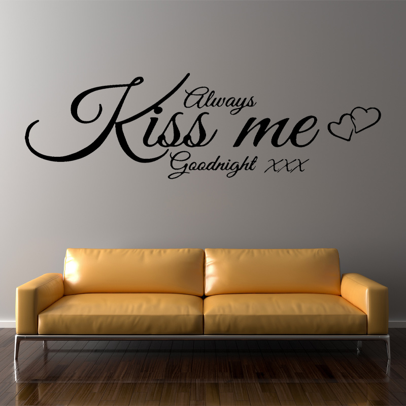 Wall Decal Quote Always Kiss M - Interior Design Quotes ulasan dan harga