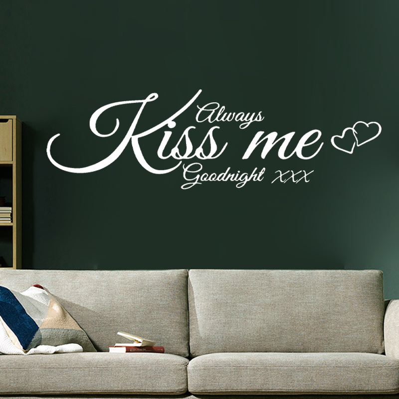 Wall Decal Quote Always Kiss M - Interior Design Quotes ulasan dan harga