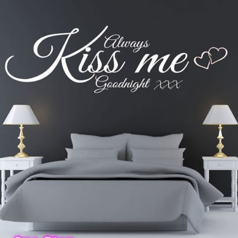 Wall Decal Quote Always Kiss M - Interior Design Quotes ulasan dan harga