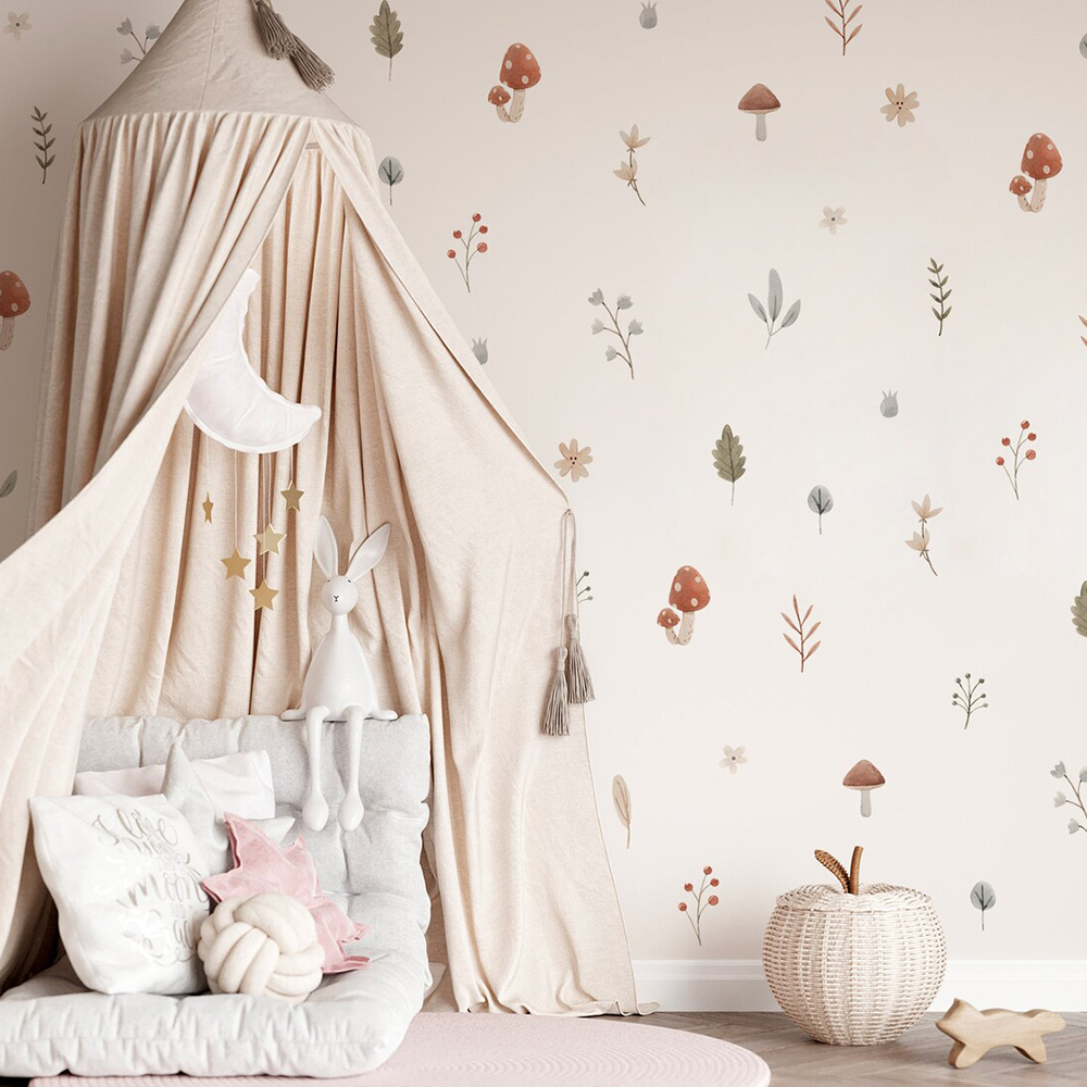 Boho Cartoon Mushroom Branch L - Interior Design Quotes ulasan dan harga