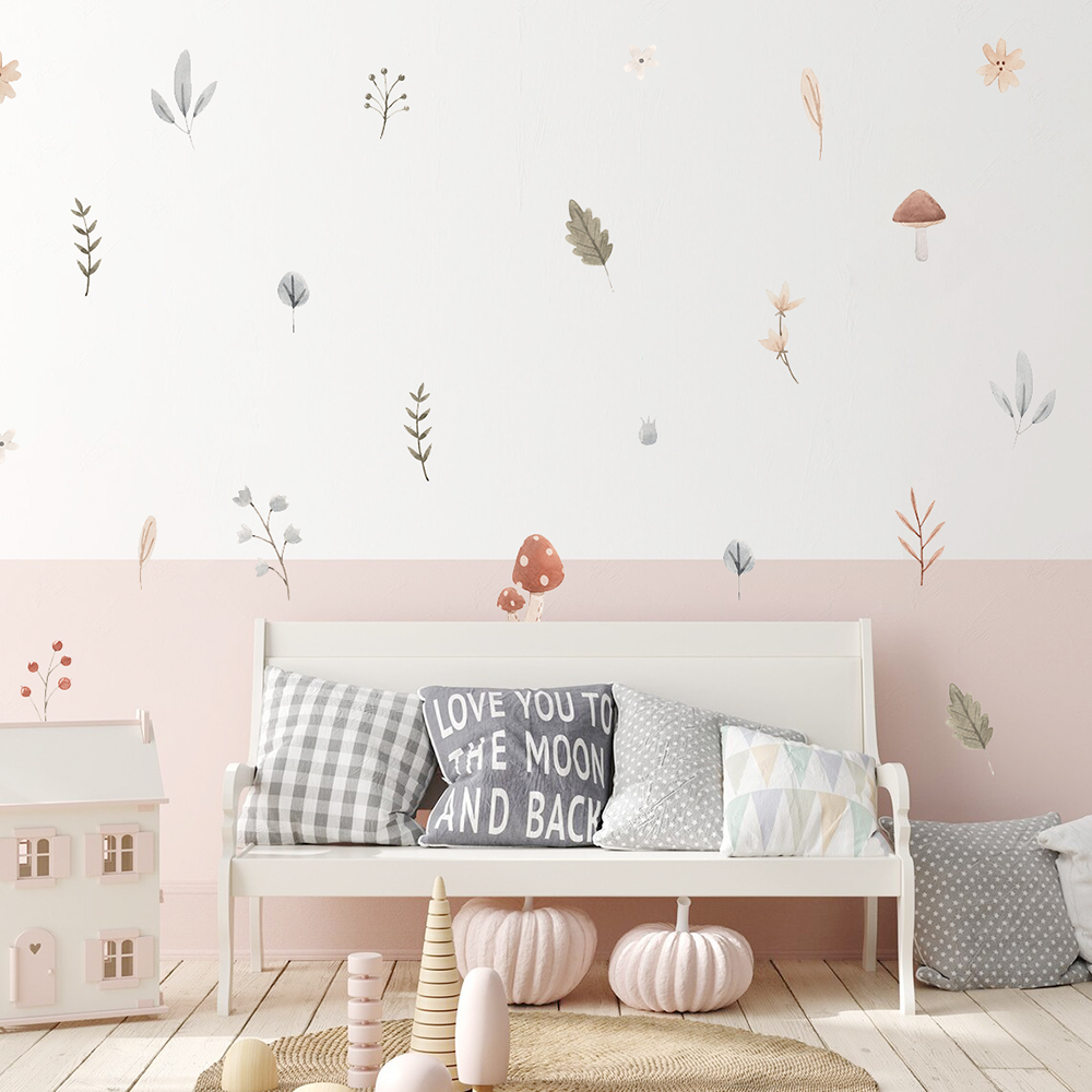 Boho Cartoon Mushroom Branch L - Interior Design Quotes ulasan dan harga