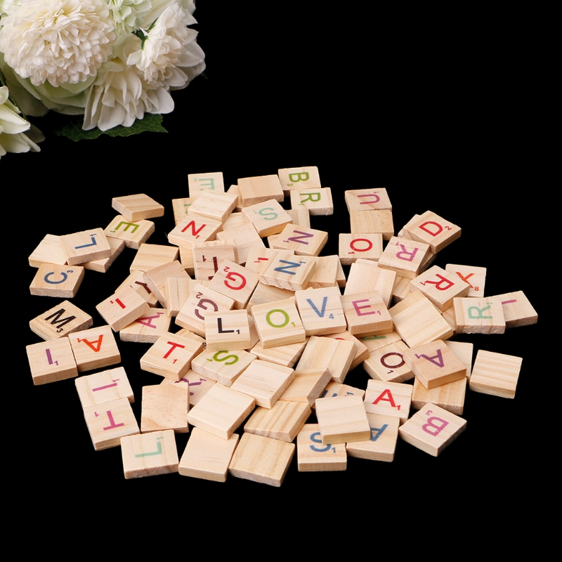 100PCS Wooden Tiles Colorful L - Interior Design Quotes ulasan dan harga
