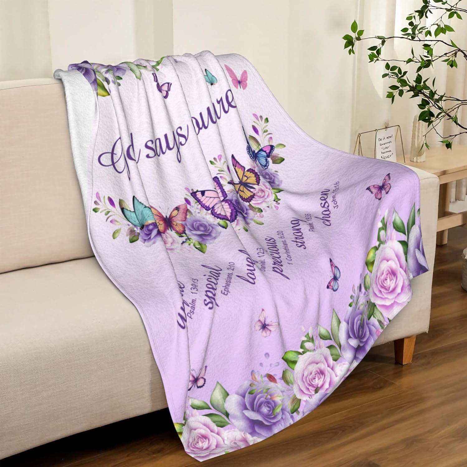 Purple Roses Butterflies Faith - Interior Design Quotes ulasan dan harga