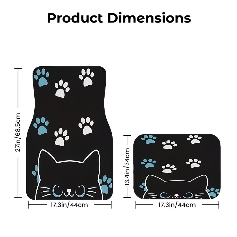 4Pc Car Floor Mats - Cute Cat  - Interior Design Style Quiz ulasan dan harga