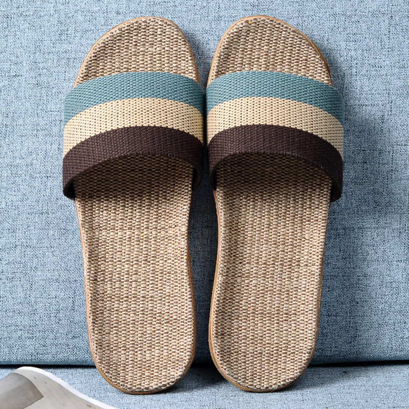 Men Multicolor Flax Slippers S - Linen Roller Blind ulasan dan harga