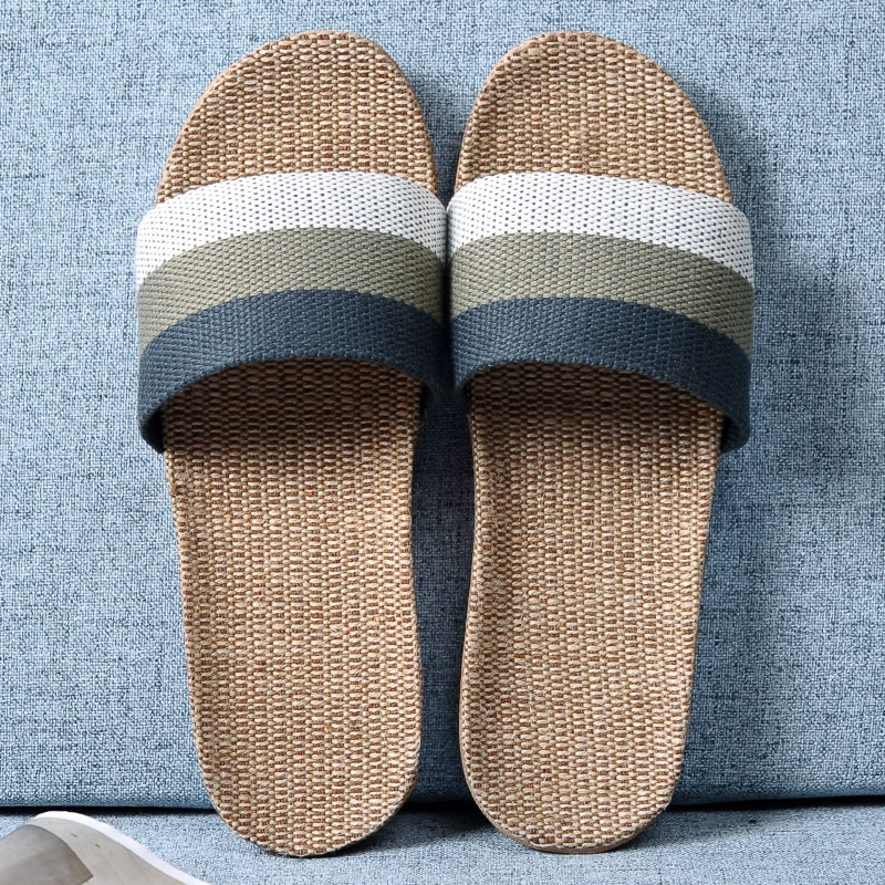 Men Multicolor Flax Slippers S - Linen Roller Blind ulasan dan harga