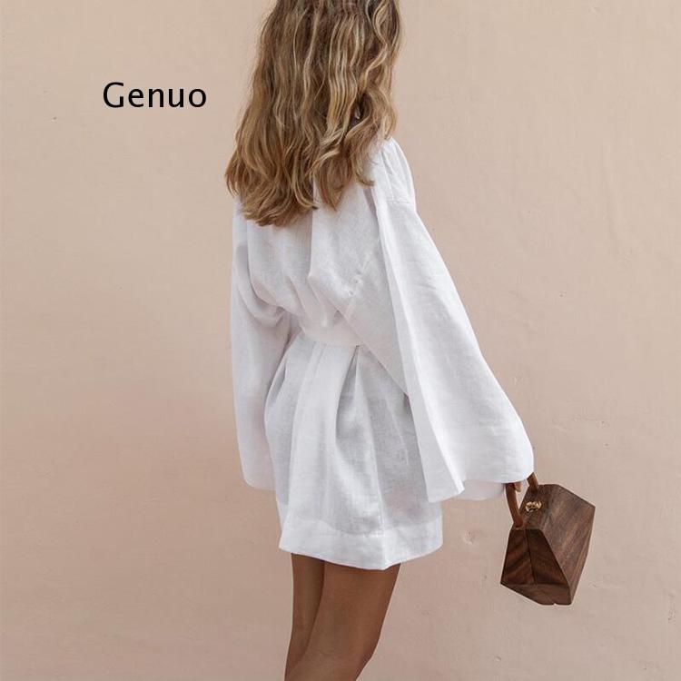 Lace Up Women's V-Neck Kimono  - Linen Roller Blind ulasan dan harga